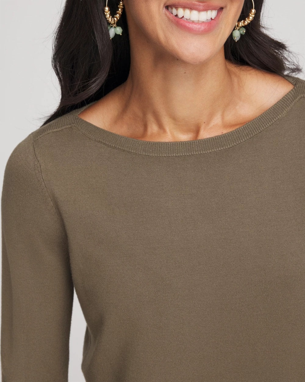 Chico's Sale - Ella Bateau Pullover Sweater Nettle Leaf