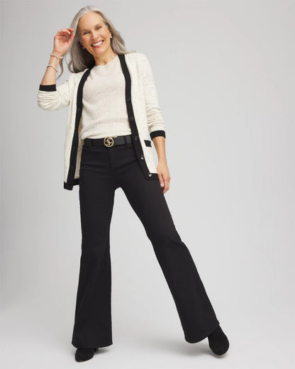Chico's Essential - Tipped Lady Jacket Cardigan English Cream
