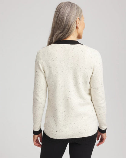 Chico's Essential - Tipped Lady Jacket Cardigan English Cream