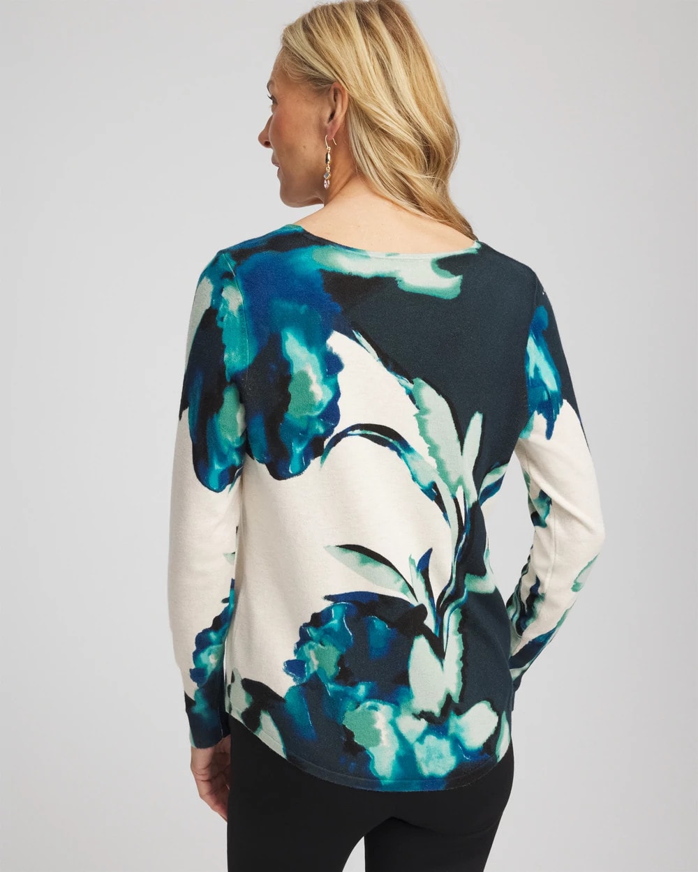 Chico's Latest - Ella Glacier V-Neck Pullover Teal Shadow