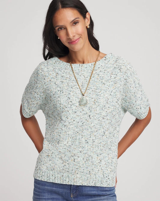 Chico's Essential - Textured Dolman Pullover Sweater Blue Menthe