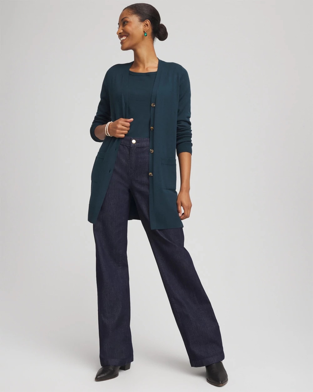 Chico's Quality - Ella Boatneck Sweater Teal Shadow