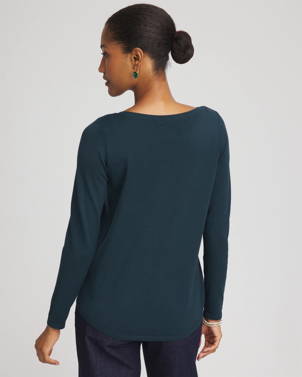 Chico's Quality - Ella Boatneck Sweater Teal Shadow