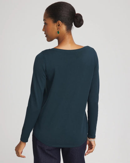 Chico's Quality - Ella Boatneck Sweater Teal Shadow