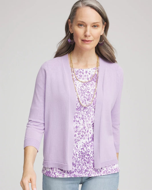 Chico's Top Pick - Summer Romance Short Cardigan Gentle Lavender