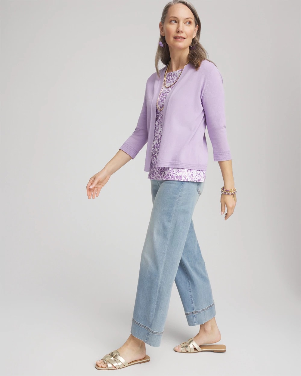 Chico's Top Pick - Summer Romance Short Cardigan Gentle Lavender