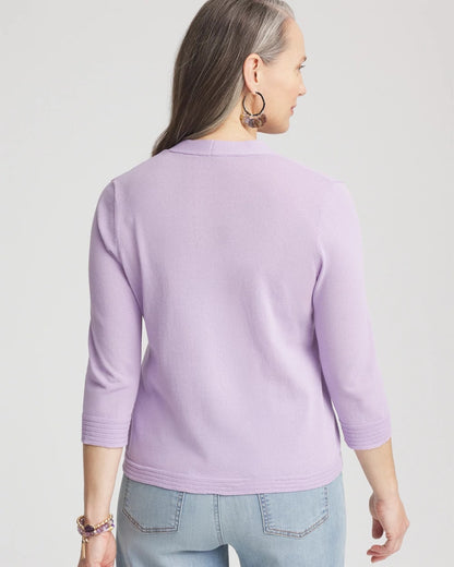 Chico's Top Pick - Summer Romance Short Cardigan Gentle Lavender