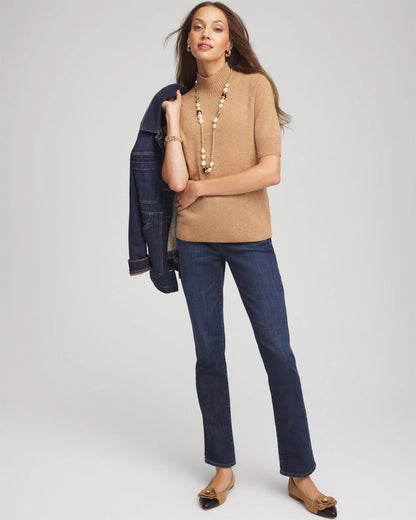 Chico's Best Price - Cashmere Elbow-Sleeve Sweater Camel
