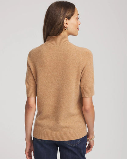 Chico's Best Price - Cashmere Elbow-Sleeve Sweater Camel