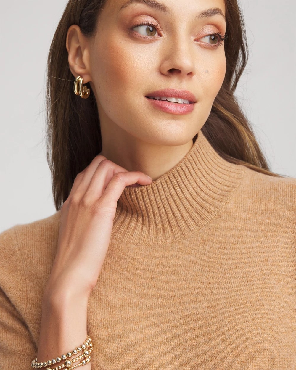 Chico's Best Price - Cashmere Elbow-Sleeve Sweater Camel
