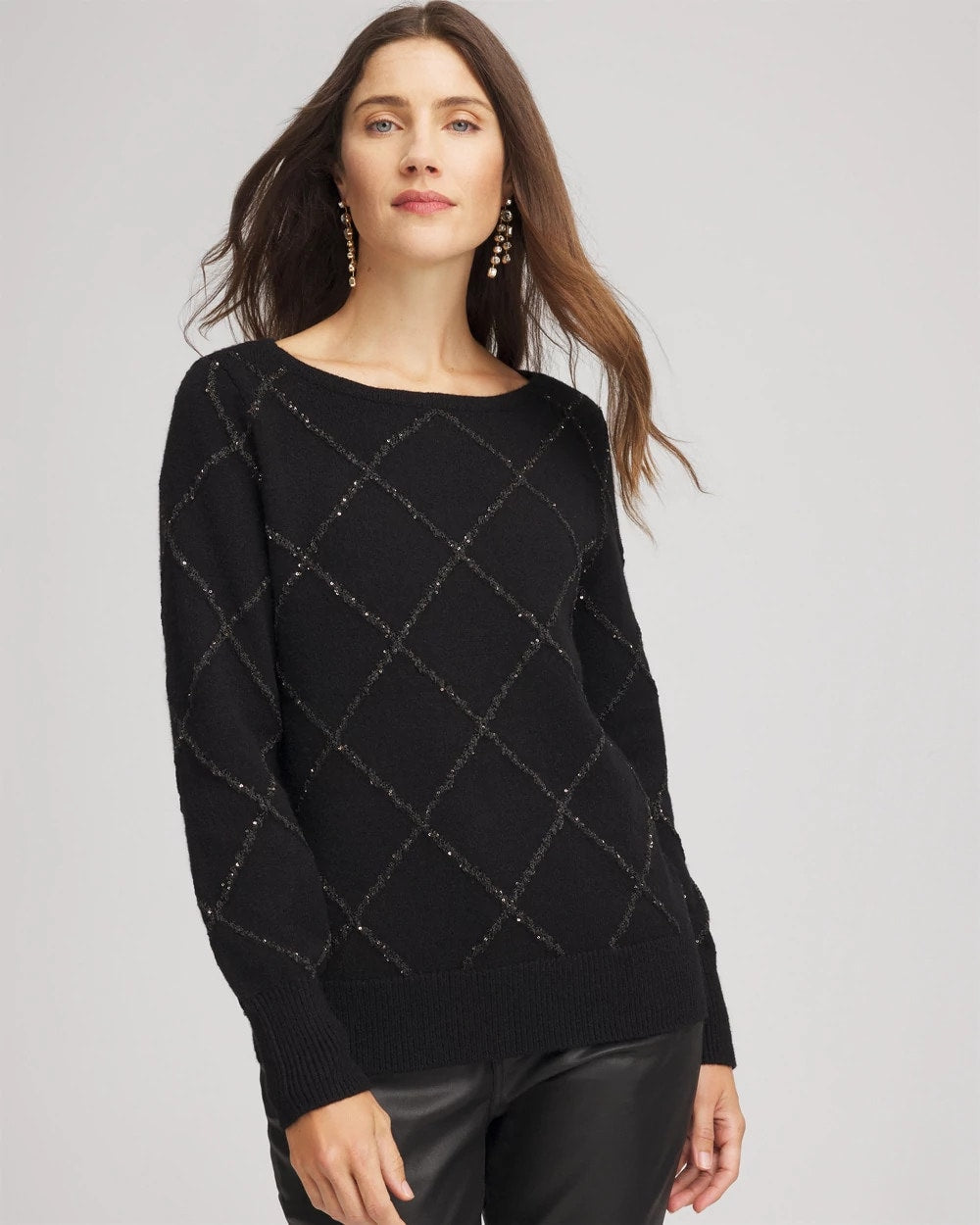 Chico's Smart Buy - Sparkling Diamonds Pullover Sweater Black