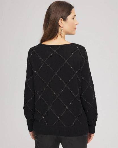 Chico's Smart Buy - Sparkling Diamonds Pullover Sweater Black