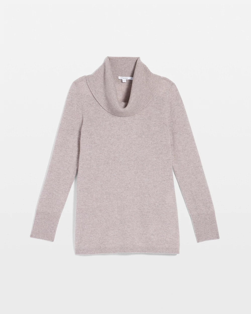Chico's Recommended - Cowlneck Cashmere Pullover Tunic Taupe Heather