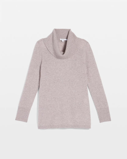 Chico's Recommended - Cowlneck Cashmere Pullover Tunic Taupe Heather