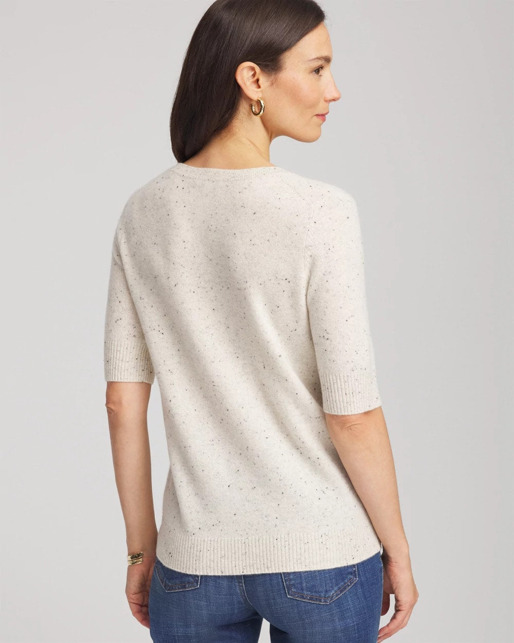 Chico's Value - Crewneck Cashmere Pullover Sweater Light Gray
