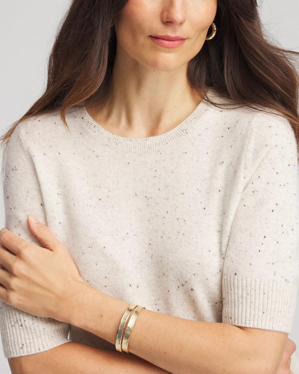 Chico's Value - Crewneck Cashmere Pullover Sweater Light Gray