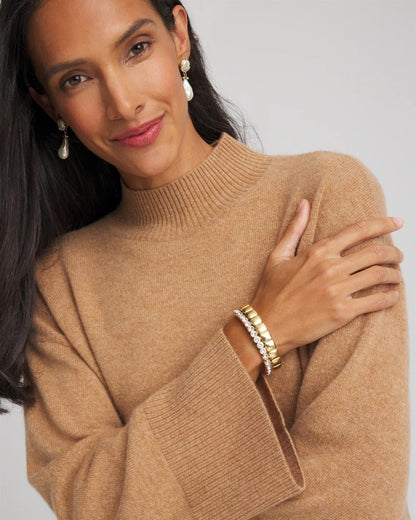 Chico's Hot Sale - Cashmere Mockneck Sweater Camel