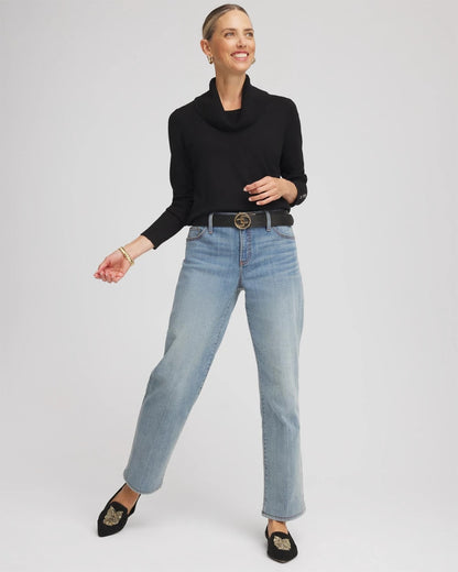 Chico's Classic - Cowlneck Long-Sleeved Sweater Black