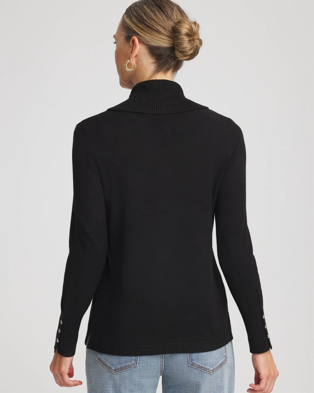 Chico's Classic - Cowlneck Long-Sleeved Sweater Black
