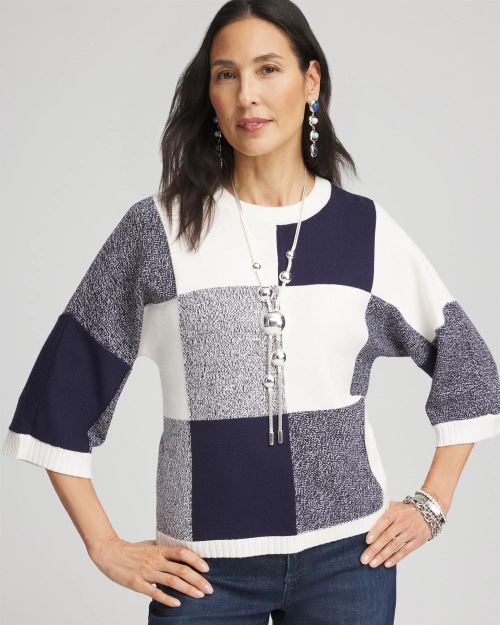 Chico's Discount - Dolman Sleeve Pullover Sweater Passport Blue