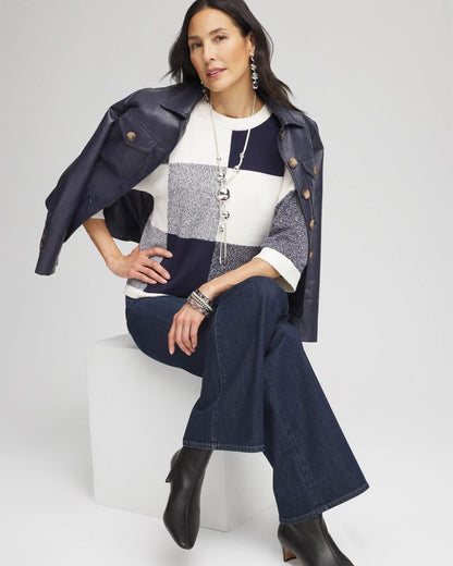 Chico's Discount - Dolman Sleeve Pullover Sweater Passport Blue