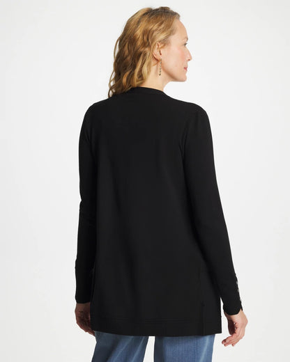 Chico's Exclusive - Ella Ottoman-Trim Cardigan Black