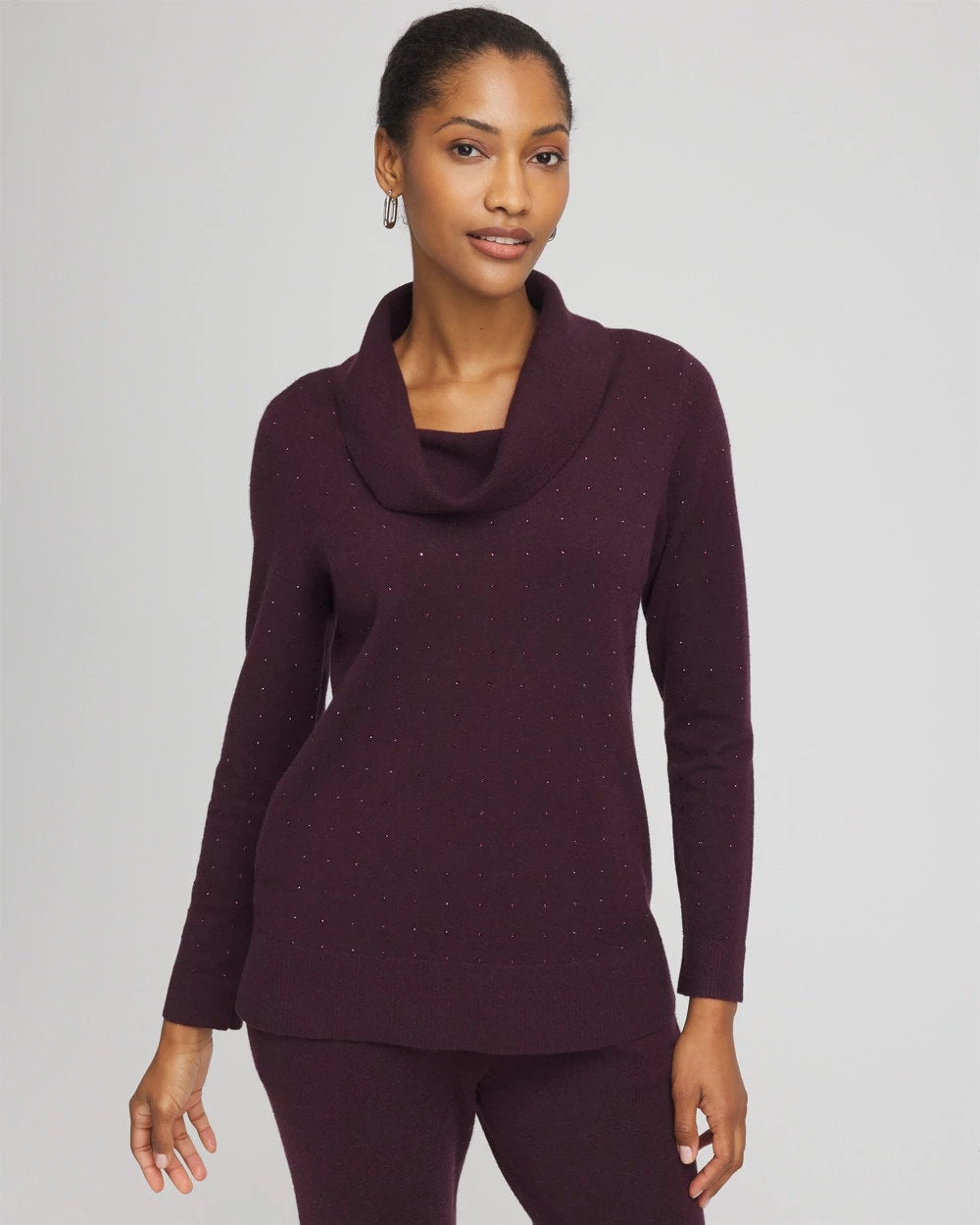 Chico's Great Value - Zenergy® Luxe Diamante Cowlneck Tunic Night Bloom