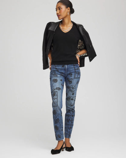 Chico's New - Relaxed V-Neck Cashmere Sweater Black
