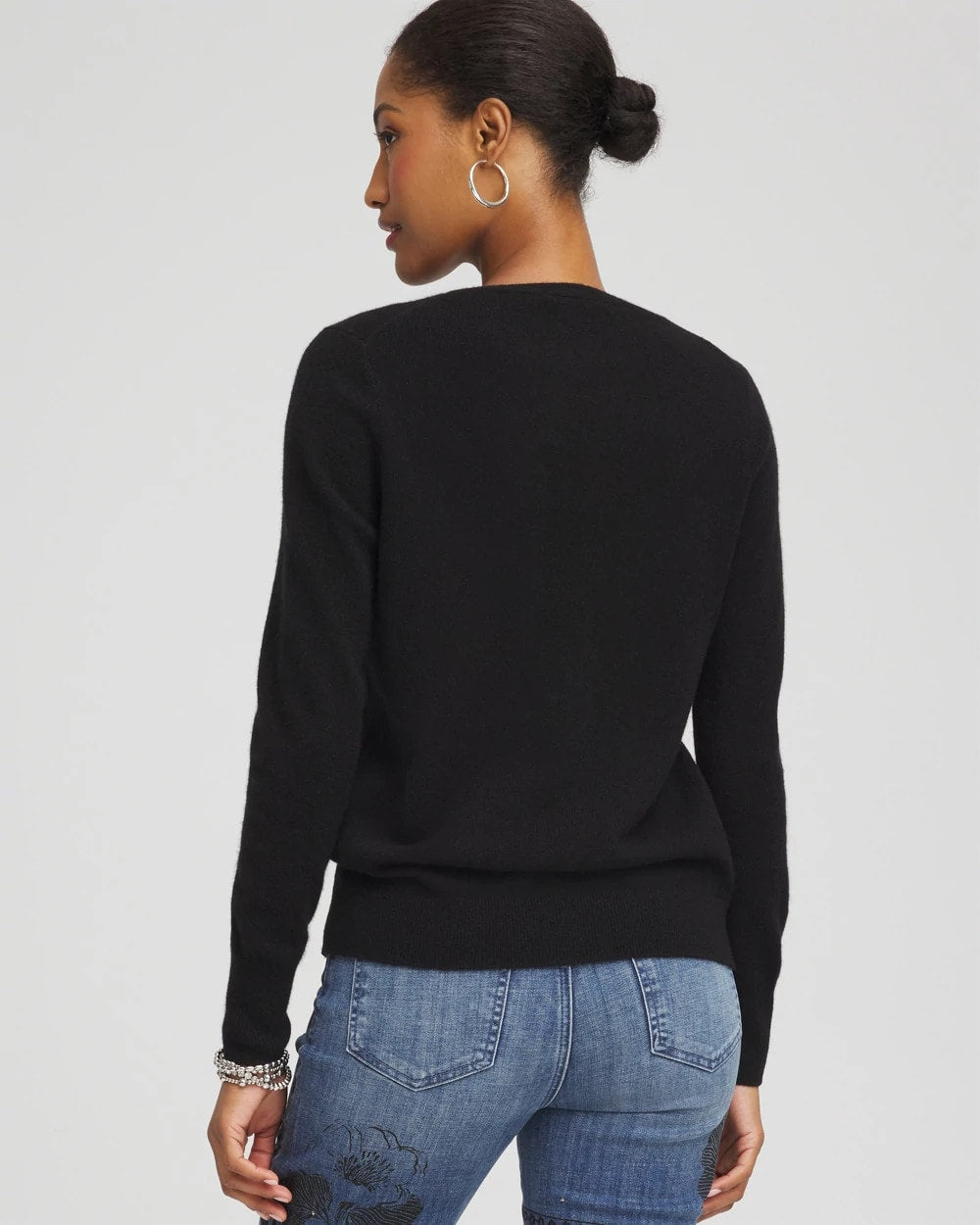 Chico's New - Relaxed V-Neck Cashmere Sweater Black