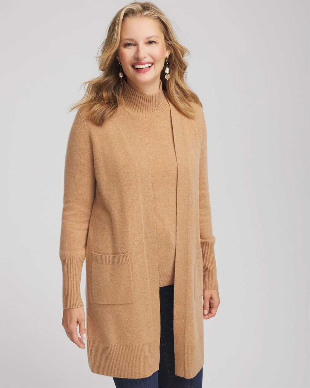 Chico's Hot Sale - Cashmere Duster Cardigan Camel