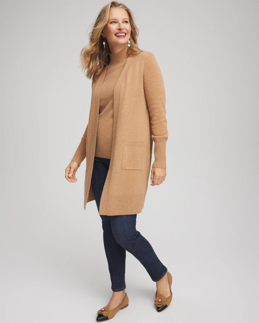 Chico's Hot Sale - Cashmere Duster Cardigan Camel