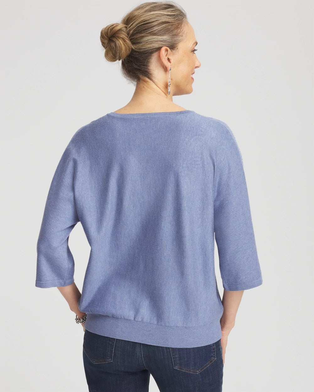 Chico's Recommended - Dolman V-Neck Sweater Blue Lotus