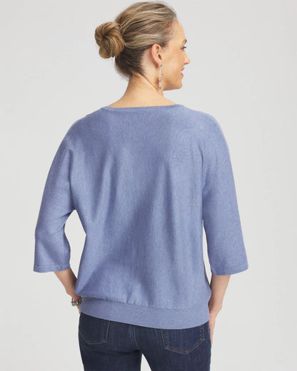 Chico's Recommended - Dolman V-Neck Sweater Blue Lotus