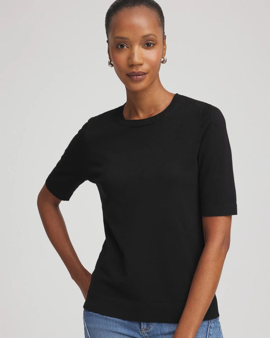 Chico's Latest - Ella Classic-Fit Sweater Tee Black