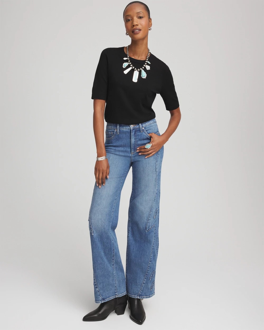 Chico's Latest - Ella Classic-Fit Sweater Tee Black
