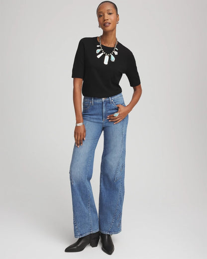 Chico's Latest - Ella Classic-Fit Sweater Tee Black