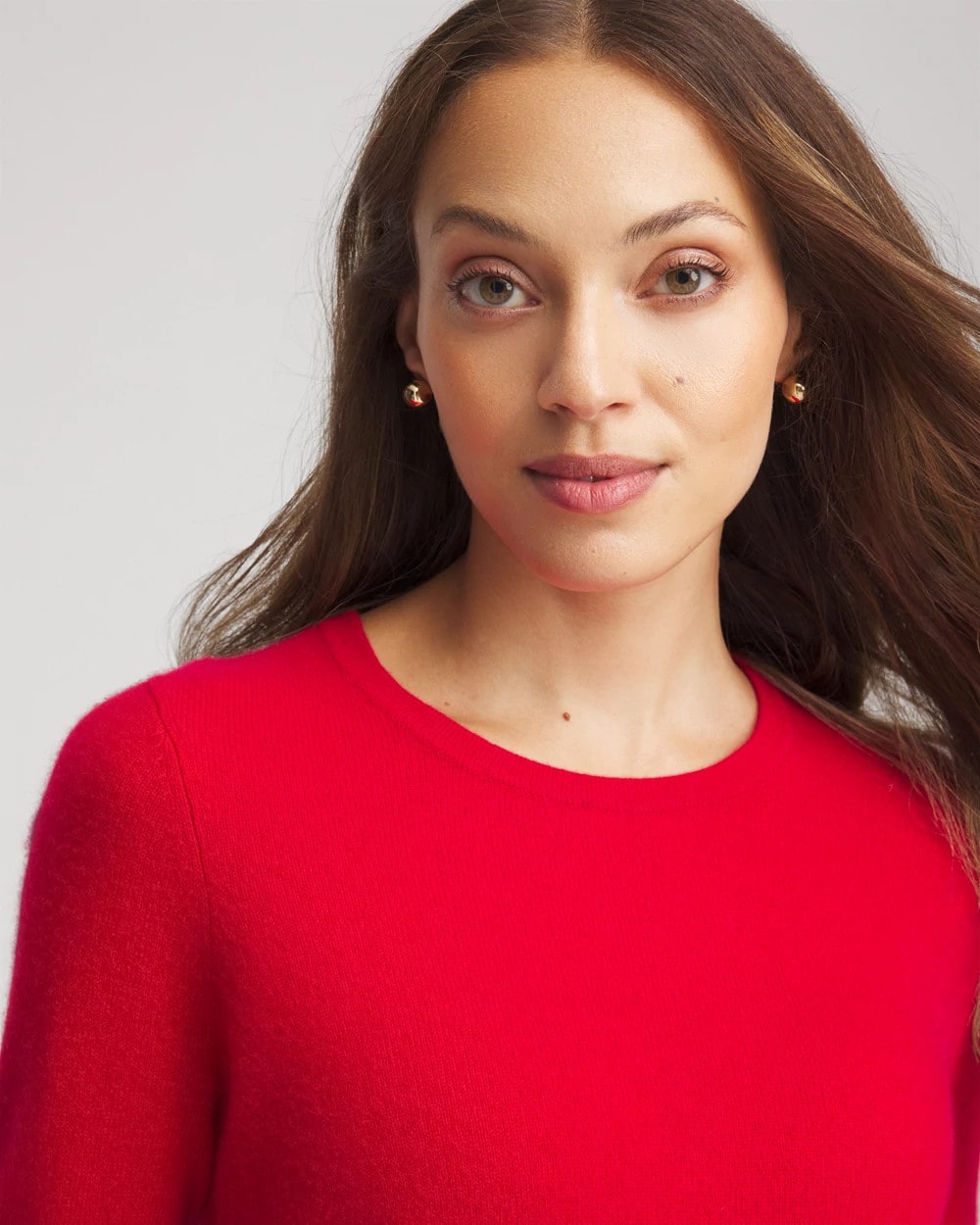 Chico's Essential - Crewneck Cashmere Pullover Sweater Red