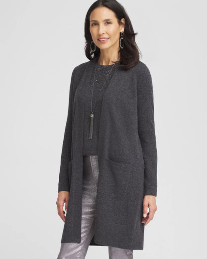 Chico's Sale - Cashmere Duster Cardigan Dark Gray