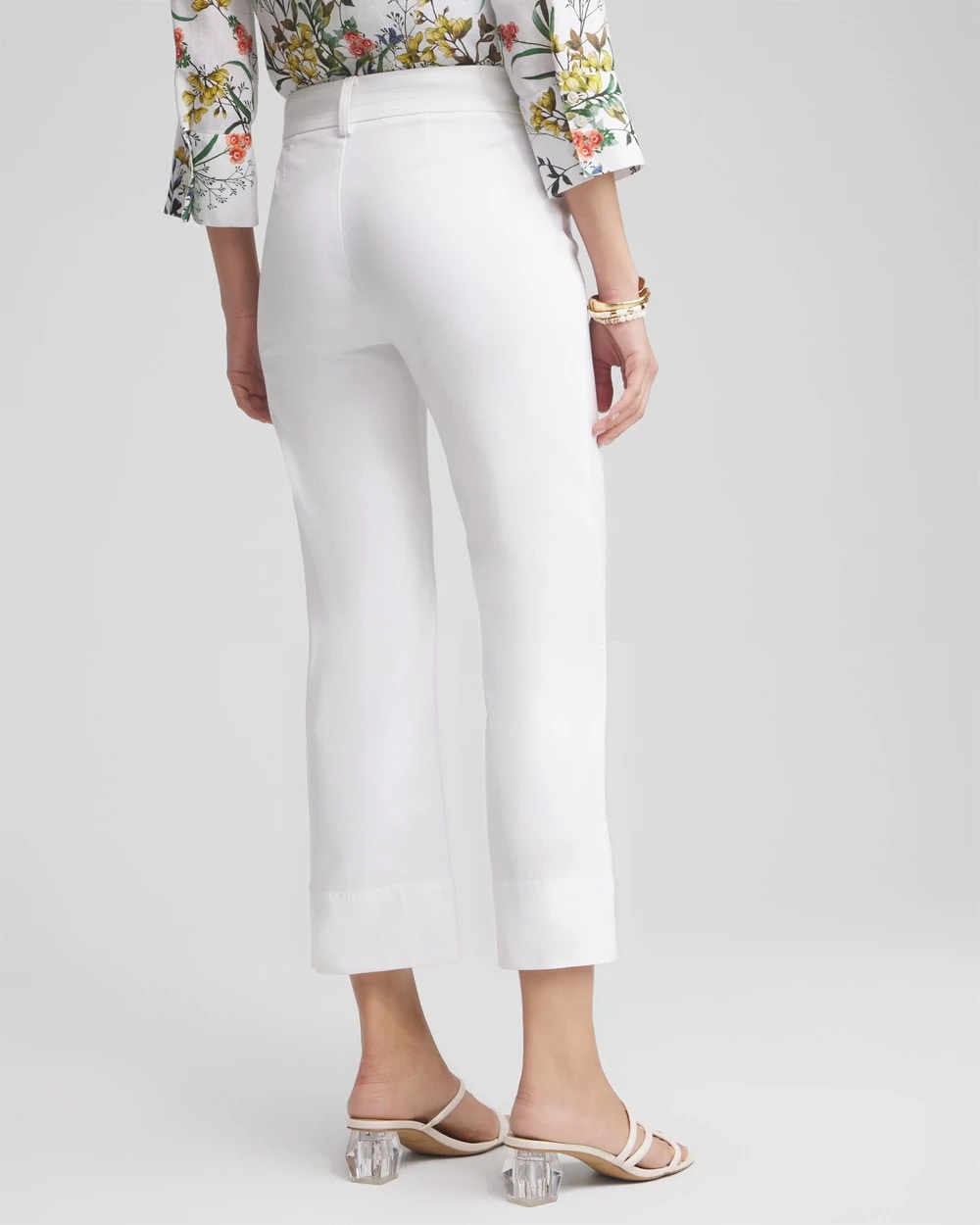 Chico's Signature - Trapunto Straight Leg Cropped Pants Alabaster