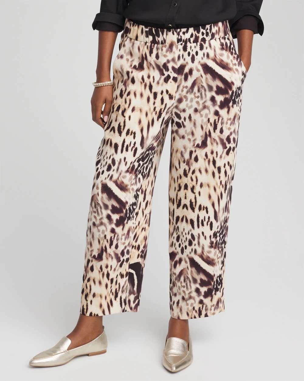 Chico's Smart Buy - Bengal Marks Crepe Pull-On Ankle Pants Caramel Apple