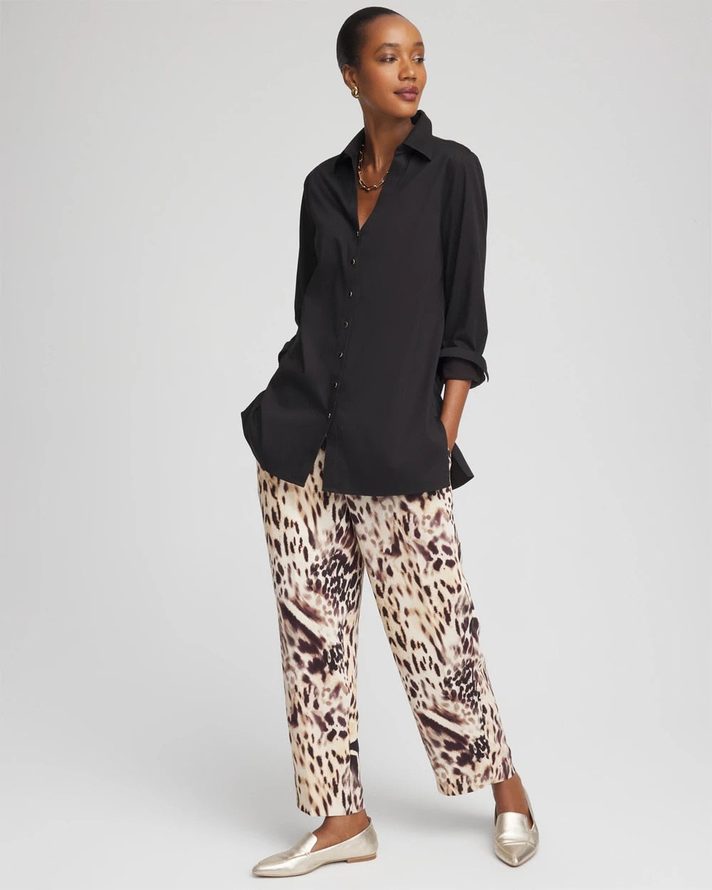 Chico's Smart Buy - Bengal Marks Crepe Pull-On Ankle Pants Caramel Apple