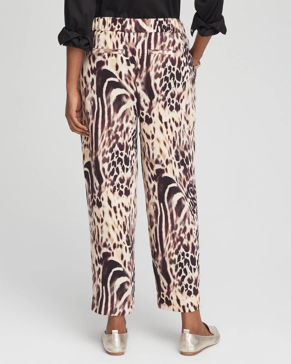 Chico's Smart Buy - Bengal Marks Crepe Pull-On Ankle Pants Caramel Apple