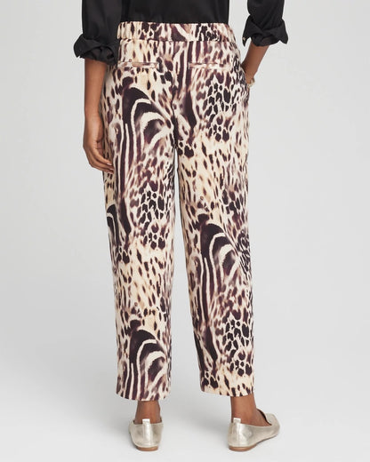 Chico's Smart Buy - Bengal Marks Crepe Pull-On Ankle Pants Caramel Apple