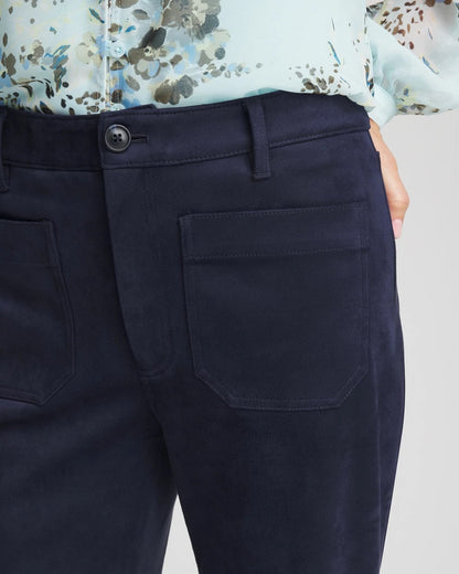Chico's Special Offer - Faux Suede Bootcut Ankle Pants Passport Blue