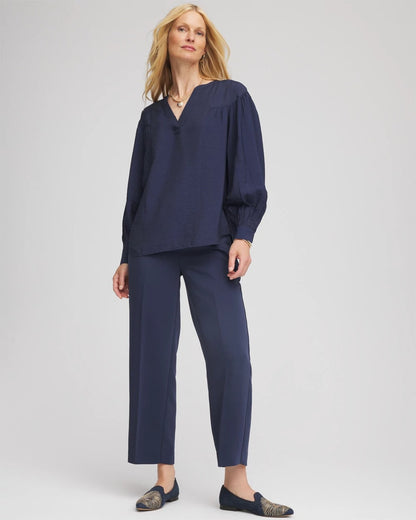 Chico's Exclusive - Stretch Crepe Tapered Ankle Pants Passport Blue