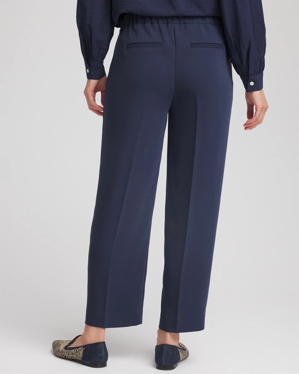 Chico's Exclusive - Stretch Crepe Tapered Ankle Pants Passport Blue
