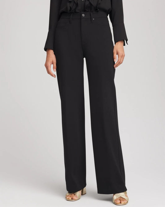 Chico's Top Pick - Five-Pocket Wide-Leg Ponte Pants Black