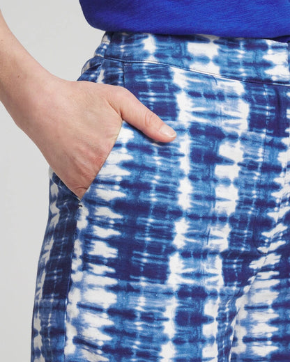 Chico's Classic - Tie-Dye Linen Cropped Pants Blue