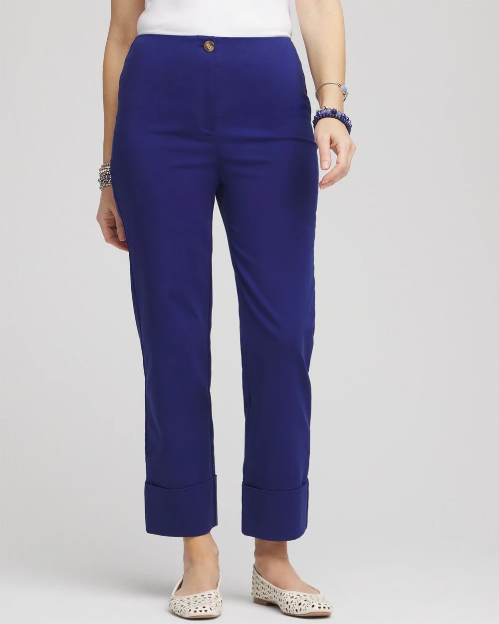 Chico's Hot Sale - Stretch Sateen Cropped Pants Blue Casa