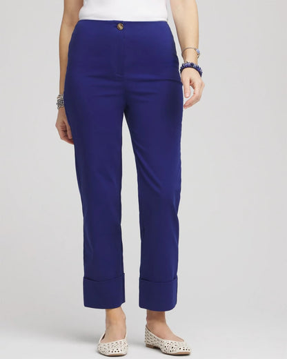 Chico's Hot Sale - Stretch Sateen Cropped Pants Blue Casa